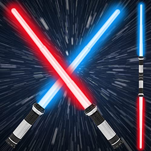 Lightsaber Kids - LED Light Up Saber with Sound Retractable 7 Colors Light Saber Sword - Gift for Boys Kids Teenagers Party Favors - 2 Pack Christmas Stocking Filler Gift