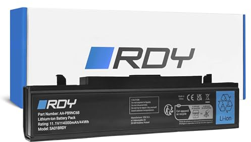 RDY Batterie AA-PB9NC6B AA-PB9NS6B AA-PB9NC6W pour Samsung R519 R530 R540 R580 R780 RV511 R522 NP350V5C NP300E5C NP300E5A RC520 NP350E5C NP300V5A NP550P5C (Capacité: 4000 mAh 11.1V)