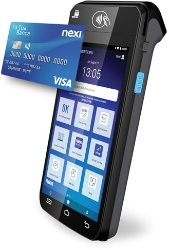 Nexi SmartPOS Mini ohne Kanonen, tragbar, kontaktlos, elektronisch, tragbar, für Zahlungen mit Geldautomaten, Kreditkarte, Prepaid, Apple Pay und Google Pay