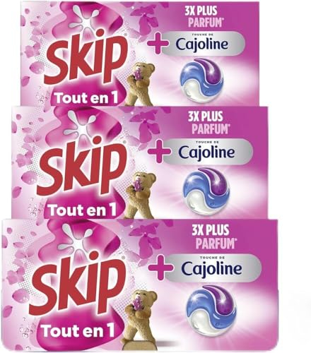 Skip Lessive Capsules Tout-en-1 Touche de Cajoline 3 x 24 Lavages