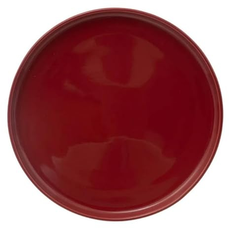 Secret de Gourmet - Lot de 6 Assiettes Plates Marie 26cm Rouge Grenat
