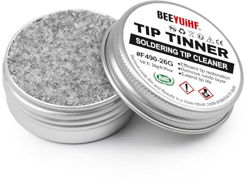 BEEYUIHF Soldering Tip Tinner Cleaner, Lead Free Oxidation Cleaning Paste, Refresher Tip Tinner Flux, Soldering Tip Cleaning #F490 (0.92oz/26g)