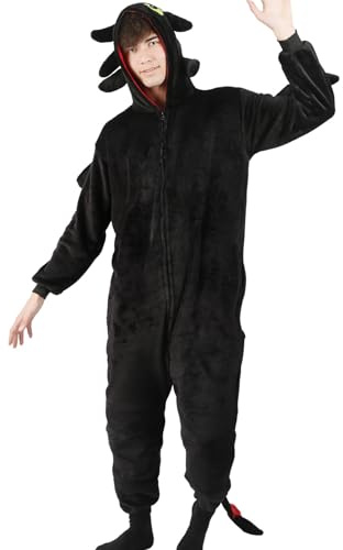 Costume da Drago per Adulti, Tutina Intera Unisex, Pigiama, Jumpsuit, in Stile Animale, Relax, Completo da Notte, Outfit, in Pelliccia Sintetica, Tuta per Donna Uomo, per Cosplay, Travestimento