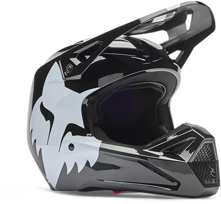 Fox Racing Unisex V1 Motocross Dirt Bike Helmet, Black, Large