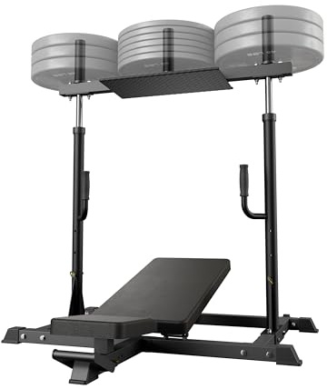 AOWINNOX Pressa verticale per gambe – Attrezzatura per l'allenamento di quadricipiti e polpacci con schienale regolabile, grande pedana e capacità di carico di 250 kg per palestra domestica (nero)