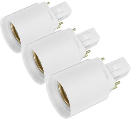 Cabilock Adaptateur De Douille De Lampe 3 Pièces : Convertisseur De Culot De Lampe G24q Vers E27, Adaptateur De Support D'ampoule À 4 Broches, Douilles À Visser Standard Pour Ampoule