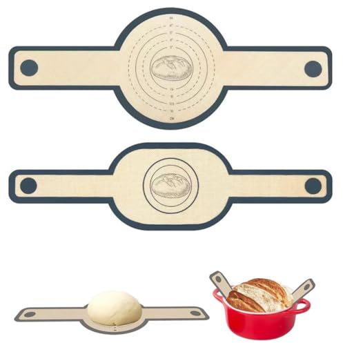 2 Piezas Tapete de Silicona para Dutch Oven, Fácil de Limpiar con Mangos Largos, Alfombrilla para Masa Reutilizable, Backmatte para Pan y Masa para Hornear en el Horno