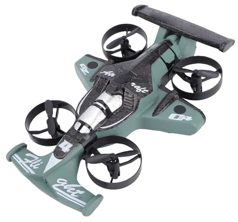 CCYLEZ Drone e Auto RC 2 in 1, Giocattolo RC con modalità di Volo e Deriva, Quadricottero Trasformabile per Bambini Adulti, Decollo Facile con Un Tasto, 3 velocità, Volo di 15 Minuti, (GREEN)