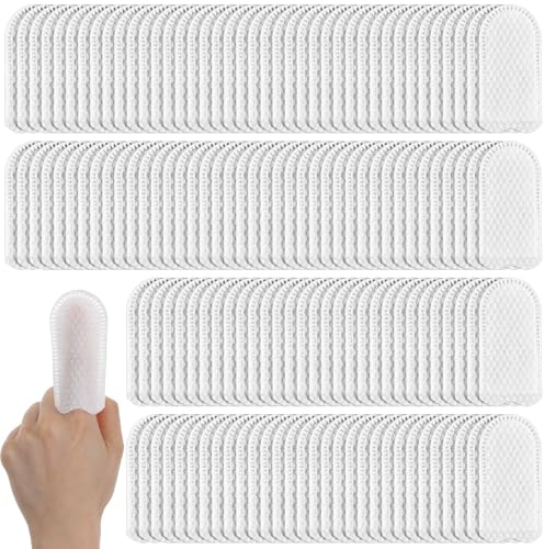 150 Pcs Cotton Finger Cots Dog Ear Wipes for Pet Gauze Pads Fingers Gloves Disposable Gauze Sleeve Protection Tips Breathable for Cat Teeth Cleaning Grooming Nail