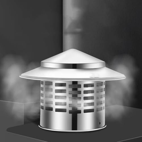 Utloppslock för utvändig väggavgassystem, hatt öppen spis med skyddsgaller, 304 rostfritt stålmaterial för kanalventilation (220 mm/9 tum)