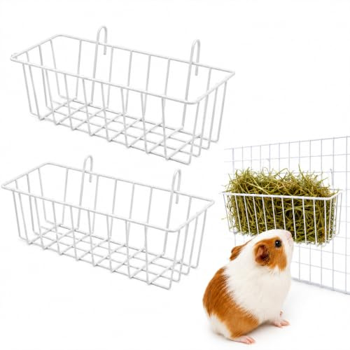 2PCS Rabbit Hay Feeder, Metal Hanging Hay Rack for Guinea Pig