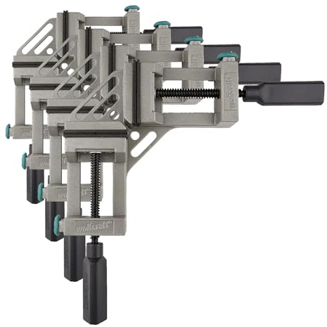 wolfcraft 3415000 - Etau d'angle - Presse d'Angle pour Etablis - Force de Serrage Max. 200 kg (Lot de 4)