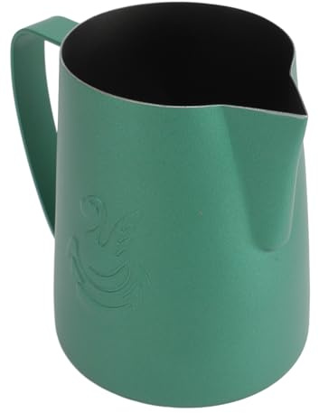Greensen Mjölkskummare 480 Ml, 304 Rostfritt Stål Lattekonst ångkopp med Spetsig Pip för kafé. (Matt grön)