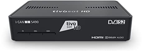 ICAN S490 - Decoder Digitale HD Tivùsat Ricevitore Satellitare HEVC DVBS2 HDMI Dolby TVSat i-Can Media Player, Nero