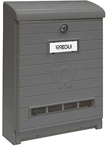 Buzón Exterior de Plástico de Gran Resistencia, Tamaño L (Revistas, Sobres C4), Buzón de Pared de Gran Capacidad, Buzón de Correo Antilluvia, Anticorrosivo, Gris