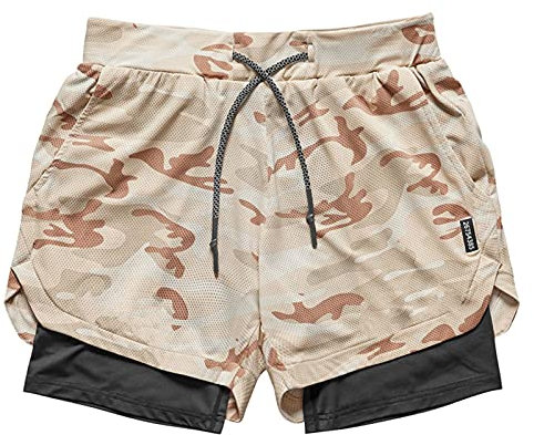 Shorts Herren Sport, 2 in 1 Schnelltrocknende Atmungsaktiv Kompressionsshorts Laufhose Kurz, Training Sporthose mit Taschen (XXL,TYP-4)