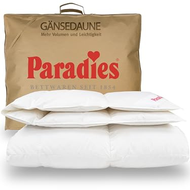 PARADIES Daunendecke 155x220 cm 840g - Gabi 90, Ganzjahresdecke mit 100% Baumwolle + RDS-zertifizierten Gänsedaunen/-Federn 90% Daunen + 10% Federn