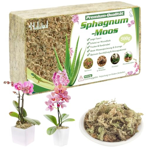 Halatool 500g Premium Sphagnum Moos,Langfaseriges Organisches Torfmoos