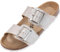 Palado Pantoletten Damen Samos EGS - bequeme Sandalen Made in Spain - Hausschuhe mit dämpfendem Kork-Fußbett - modische Sommerschuhe Rose Metallic UK4,5 - EU37