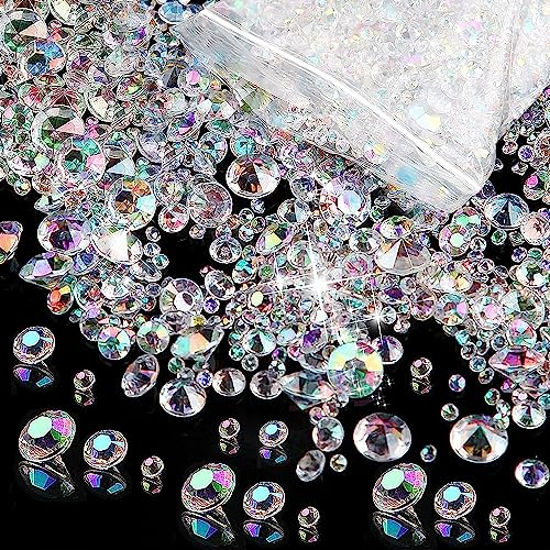 ZIOYA 4200 Stück Diamanten Deko Transparent Acryl für Hochzeit Streudeko Diamanten Weihnachten Tischdeko Diamanten Streudeko Vase Füller (3mm/4mm/10mm)