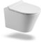 HOROW Hänge WC Spülrandlos, Wand WC Wassersparendes, Toilette mit WC Sitz mit Absenkautomatik, kloschüssel für Gäste Bad, Toiletten 48cm Lang, Weiß
