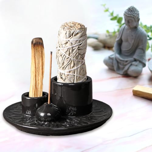 Porta-inciensos,Quemador de Incienso , Cuenco de incienso Porta Incienso, Palo Santo, Soporte Incienso Varilla Hogar de Cenizas , la Decoración Sala de Estar, Yoga, Meditación