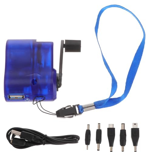 Housoutil Cargador De Emergencia para Teléfono USB Portátil Manual con Luz Indicadora Y 5 Conectores Ideal para Viajes Y Situaciones De Baja Potencia Set De 2 Piezas