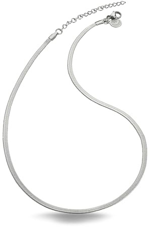 inSCINTILLE Collana Uomo Donna Acciaio Inossidabile a Maglia di Serpente, Collana Unisex Snake Lunghezza Regolabile con Confezione Regalo Inclusa (55)