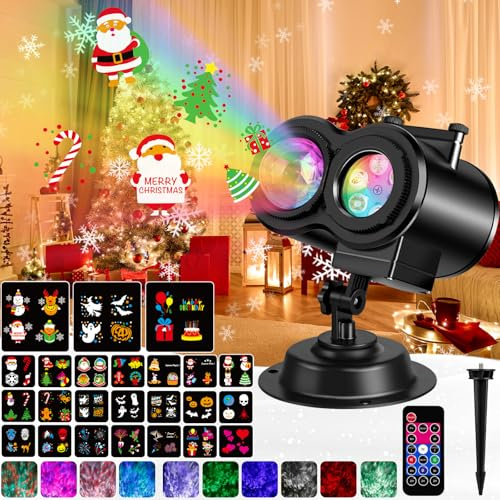 Laliled Proiettore LED per Natale Halloween illuminazione esterna 24 diapositive effetto onda oceanica impermeabile IP44