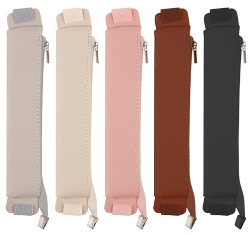 AHQiZFX 5 Stück Notizbuch Stifthalter,Stifteetui mit Gummiband,Tragbare Elastische Stiftetasche,PU Leder Federtasche,Stiftschlaufe Federmäppchen,Wiederverwendbare Pen Holder,für Tagebuch Notizbuch