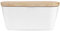 Sonew Multifunctional Melamine Butter Dish Box Container with Beech Lid and Butter Spread Knife, Kitchen Accessories, 250ML for 250g Butter, White (250#)