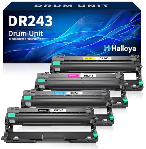 Halloya DR-243CL Trommel Kompatibel mit Brother DR243CL DR243 DR-243 Trommeleinheit für MFC-L3750CDW L3770CDW L3710CW L3730CDN DCP-L3550CDW L3510CDW L3517CDW HL-L3210CW L3230CDW L3270CDW（4-Pack）