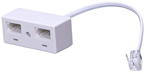 Agwuoetr RJ11 Plug to Dual UK BT Telephone Socket Convertor