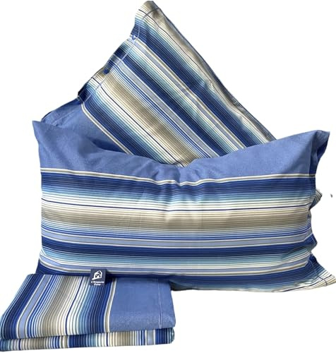 L'Emporio Casa Set Completo Lenzuola Matrimoniale Chloè, 100% Cotone Italiano, Effetto Setato (Geometrico Blu)