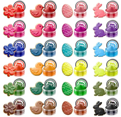 Lebensmittelfarbe Pulver - 24 Hochkonzentrierte Lebensmittelfarben, Leuchtendes Lebensmittel Farben für Torten, Macaron, Fondant, Kochen, Zuckerguss, Buttercreme, Kekse - 2 g (Jede)