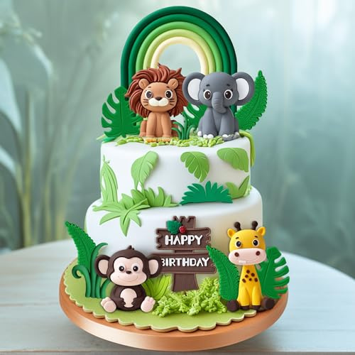 baby shower safari decoración de pasteles animales salvajes decoración
