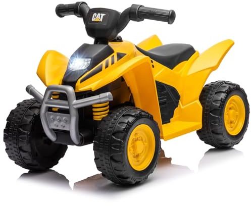 GOPLUS Quad Electrique Enfants Cat 6V, Voiture Electrique Enfants avec Phare LED, Klaxon,par Batterie pour Garçons et Filles de3 Ans+, Charge 25KG, 2,8 Km/h, Jaune