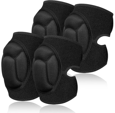 flintronic 2 Par Rodilleras Trabajo, Protección para la Rodilla, Esponja Eva De 20 Mm de Grosor, Antideslizantes para Rodilleras Voleibol Ajustables Adecuadas para Voleibol, Baile, Jardín- M (Negro)
