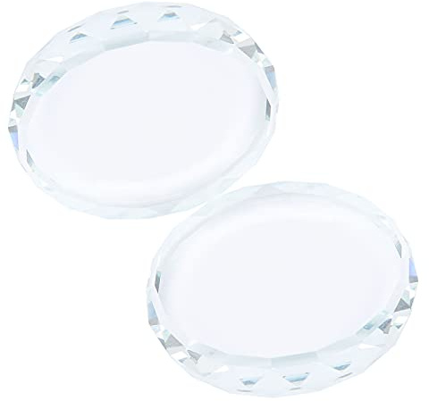 RASTKY Palettes en Verre pour Nail Art, Palette de Mélange de Maquillage Transparente pour Artistes de Salon de Manucure, 2 Pièces