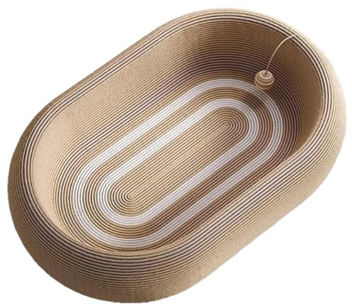 Gratte-ongles Pour Chat – Bol De Repos Rond 52 X 52 X 12 Cm, Planche À Griffes En Corde De Sisal Naturel, Conception Anti-dommages Avec Forme Confortable | Protection De Meubles À Gratter Pour Animaux