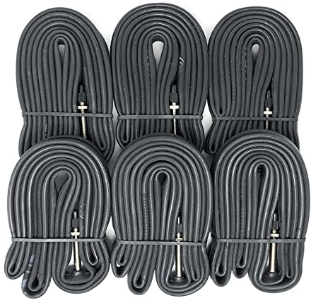 VeloTubes 700C x 18/25 Road & Gravel Bike Inner Tubes 48mm Presta Valve Bicycle Tubes, Bicycle Inner Tube for Bike Tire (Pack of 6)
