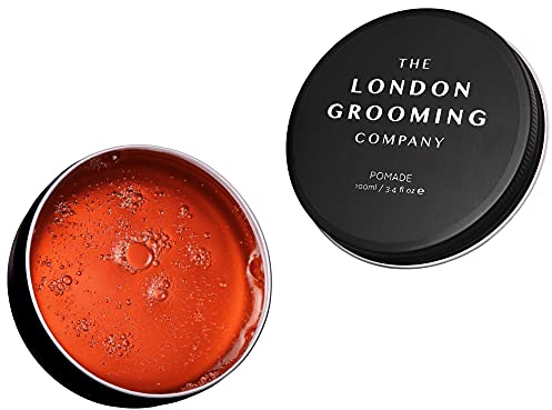 The London Grooming Company Water-Based Hair Pomade For Men | Strong All-Day Hold | High Shine Finish | Easy to Wash Out | 100ml (3.4 Fl Oz)