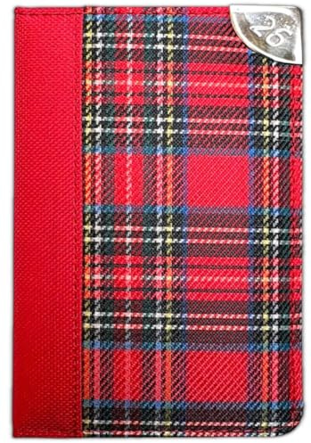 PaulStore 2026 Pocket Week to View Tartan Material Pocket Designer Diary (Red)