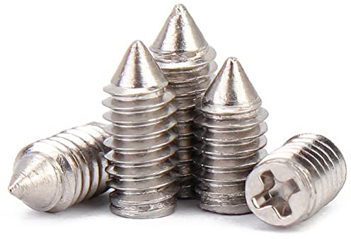 CONPHERON Viti Senza Testa a Punta Conica M2 Piccole Vite Grani in Acciaio Inox con Phillips/Scanalatura a Croce, M2x10mm, 60 pcs