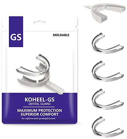 KOHEEL Gouttière Dentaire avec plateau de formage, Gouttière pour le grincement des dents, Gouttière contre le bruxisme, moulable et facile à utiliser, 5 pièces (Petites tailles Blanc)