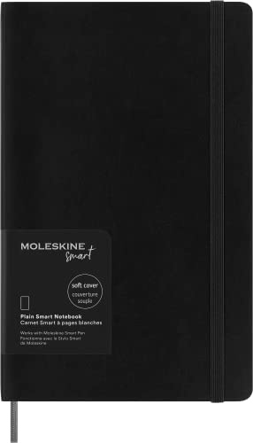 Moleskine Smart Notebook, Sistema de Escritura Inteligente, Cuaderno Digital de Tapa Blanda, Páginas en Blanco y Cierre Elástico, Tamaño Grande 13 x 21, Color Negro