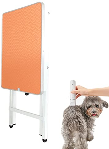 ERRULAN Trimmtisch für Hunde Tragbarer Trimmtisch Für Hunde, Rosa Haustier Trimm Tisch Für Yorkie Dobermann Schnauzer, Höhenverstellbares Beauty Equipment Rack