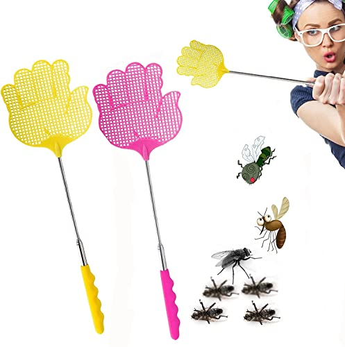 Fliegenklatsche,Fliegenklatsche Ausziehbare,Stabil Manuelle Teleskop Fliegenklasche,Fly Swatter Für Verwendet, Um Fliegen, Wespen, Mücken Und Andere Insekten Abzuwehren