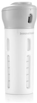Flacone da Viaggio 4 in 1 - Dispenser con 4 Contenitori da 40 ml ciascuno e 15 Adesivi, Capacità Totale 160ml, Ideale per Creme, Profumi e Disinfettante, in ABS, 6.5x16.8x6.5cm