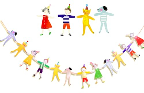 Wimpelkette Kinderzimmer outdoor wetterfest Stoff, Anwendbar für Einschulung Deko, Matschküche, Gartenparty, Regenbogen Deko, Luftschlangen, Schulanfan